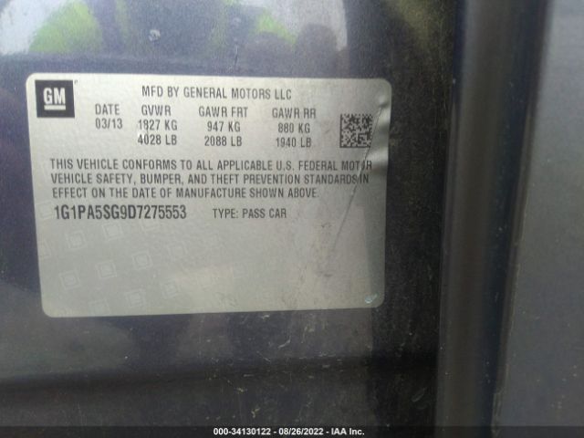 Photo 8 VIN: 1G1PA5SG9D7275553 - CHEVROLET CRUZE 