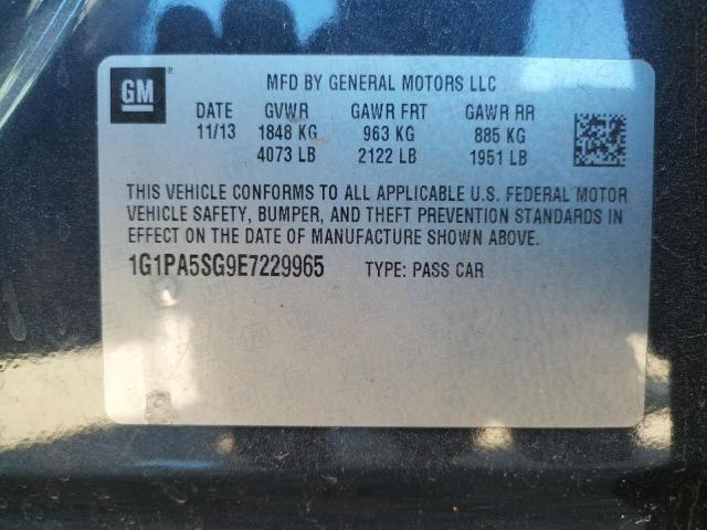 Photo 9 VIN: 1G1PA5SG9E7229965 - CHEVROLET CRUZE LS 