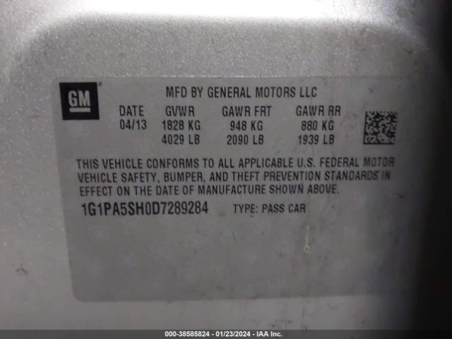 Photo 8 VIN: 1G1PA5SH0D7289284 - CHEVROLET CRUZE 