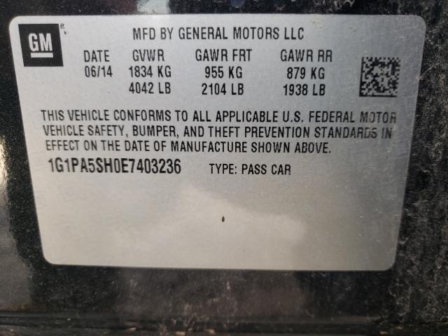 Photo 9 VIN: 1G1PA5SH0E7403236 - CHEVROLET CRUZE 