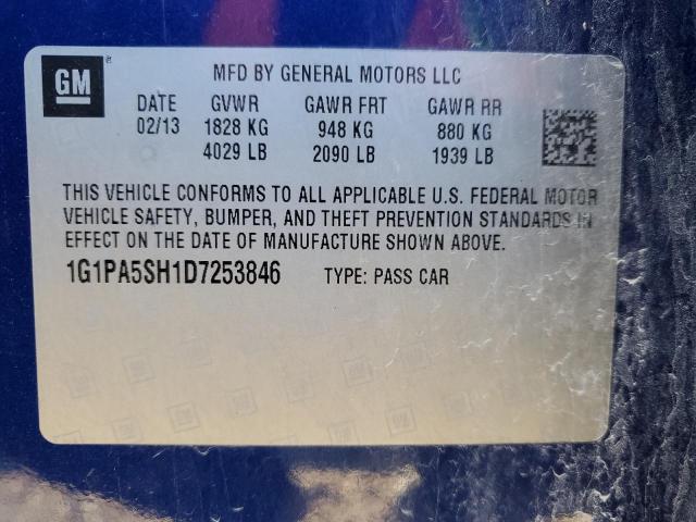 Photo 11 VIN: 1G1PA5SH1D7253846 - CHEVROLET CRUZE LS 