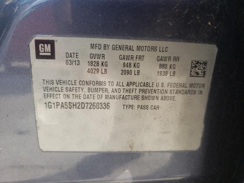 Photo 9 VIN: 1G1PA5SH2D7260336 - CHEVROLET CRUZE LS 