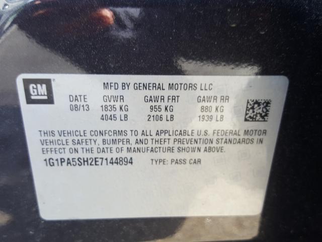 Photo 9 VIN: 1G1PA5SH2E7144894 - CHEVROLET CRUZE LS 