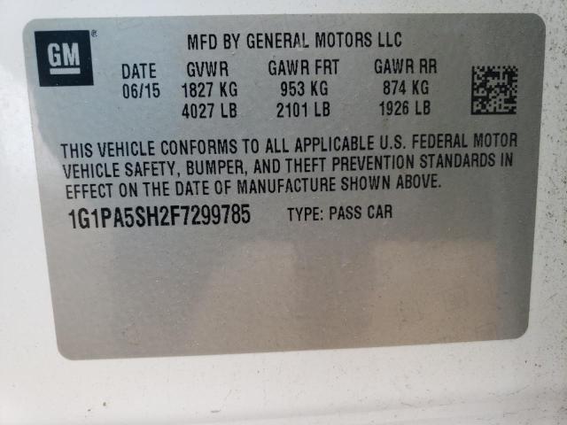 Photo 11 VIN: 1G1PA5SH2F7299785 - CHEVROLET CRUZE 