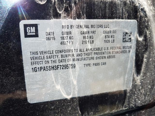 Photo 9 VIN: 1G1PA5SH3F7295759 - CHEVROLET CRUZE LS 