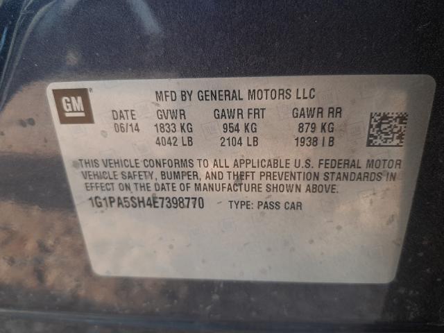 Photo 9 VIN: 1G1PA5SH4E7398770 - CHEVROLET CRUZE LS 