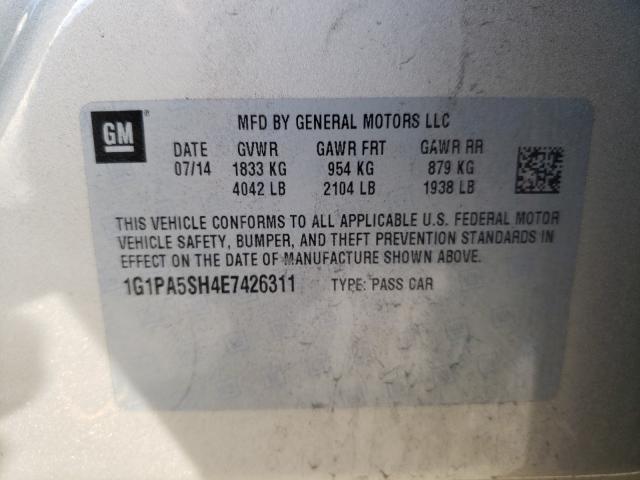 Photo 9 VIN: 1G1PA5SH4E7426311 - CHEVROLET CRUZE 