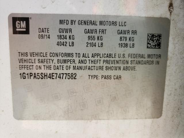 Photo 9 VIN: 1G1PA5SH4E7477582 - CHEVROLET CRUZE LS 