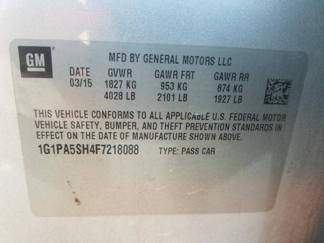 Photo 9 VIN: 1G1PA5SH4F7218088 - CHEVROLET CRUZE LS 