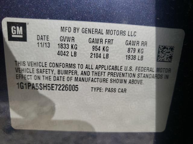 Photo 9 VIN: 1G1PA5SH5E7226005 - CHEVROLET CRUZE LS 