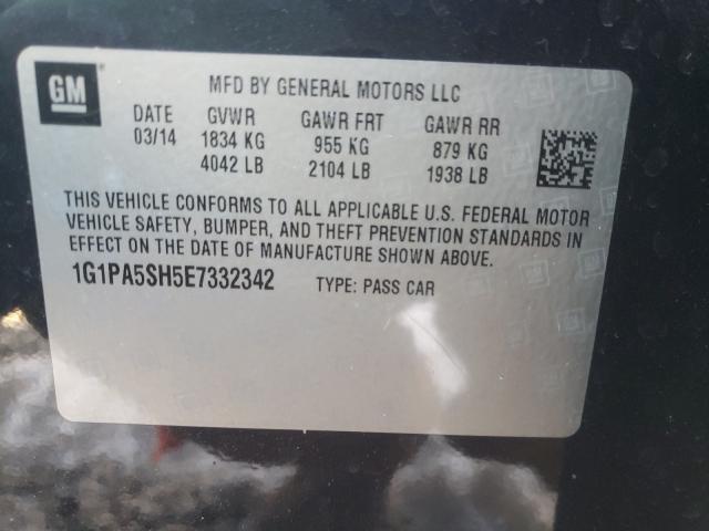 Photo 9 VIN: 1G1PA5SH5E7332342 - CHEVROLET CRUZE 