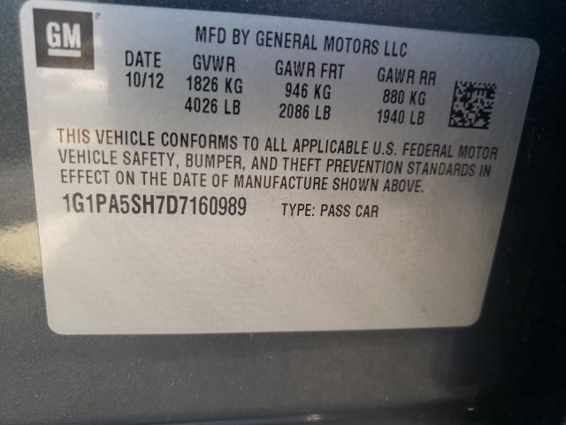 Photo 9 VIN: 1G1PA5SH7D7160989 - CHEVROLET CRUZE 