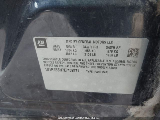 Photo 8 VIN: 1G1PA5SH7E7152571 - CHEVROLET CRUZE 