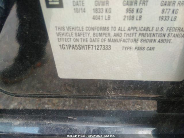 Photo 8 VIN: 1G1PA5SH7F7127333 - CHEVROLET CRUZE 