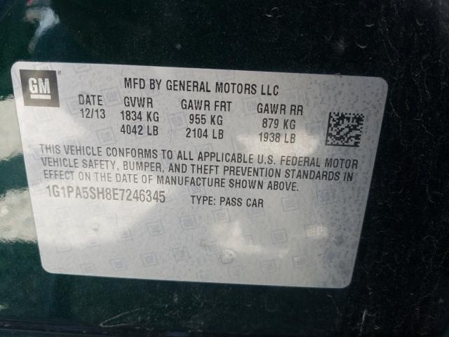 Photo 9 VIN: 1G1PA5SH8E7246345 - CHEVROLET CRUZE LS 