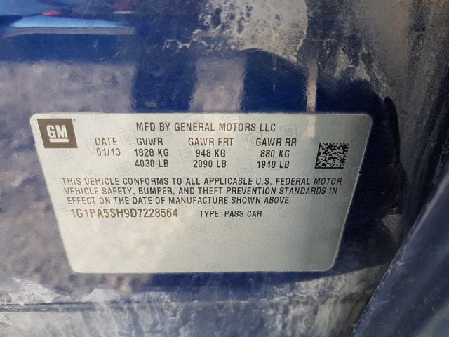 Photo 9 VIN: 1G1PA5SH9D7228564 - CHEVROLET CRUZE LS 