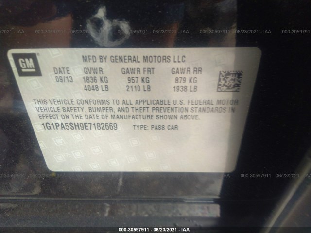 Photo 8 VIN: 1G1PA5SH9E7182669 - CHEVROLET CRUZE 