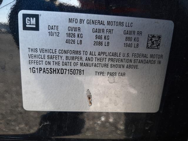 Photo 9 VIN: 1G1PA5SHXD7150781 - CHEVROLET CRUZE LS 