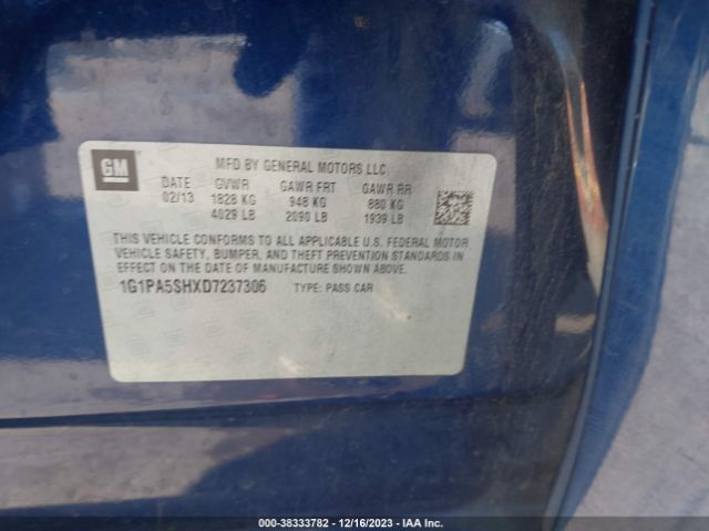 Photo 8 VIN: 1G1PA5SHXD7237306 - CHEVROLET CRUZE 