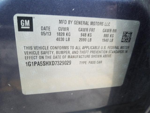 Photo 9 VIN: 1G1PA5SHXD7329029 - CHEVROLET CRUZE LS 