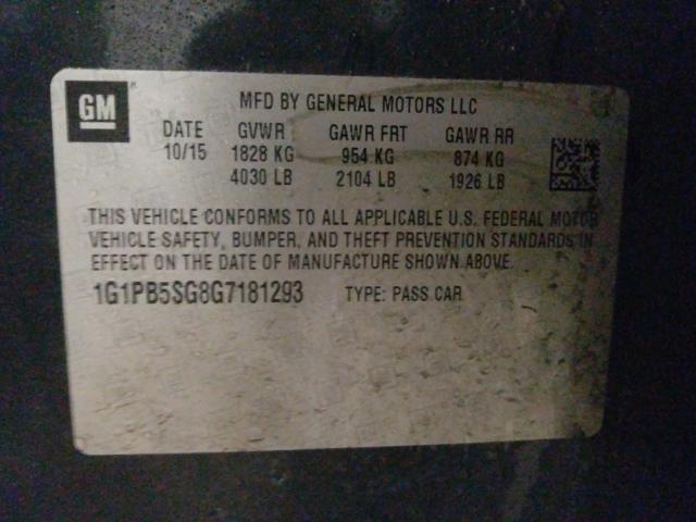 Photo 9 VIN: 1G1PB5SG8G7181293 - CHEVROLET CRUZE LIMI 