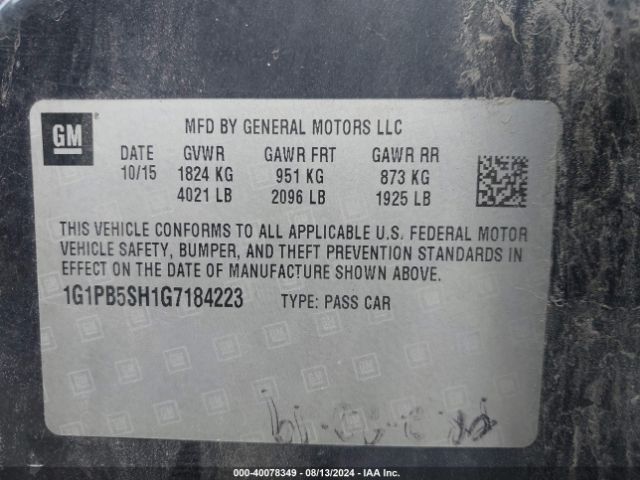 Photo 8 VIN: 1G1PB5SH1G7184223 - CHEVROLET CRUZE LIMITED 