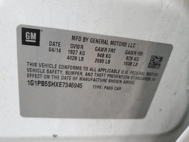 Photo 11 VIN: 1G1PB5SHXE7346945 - CHEVROLET CRUZE 