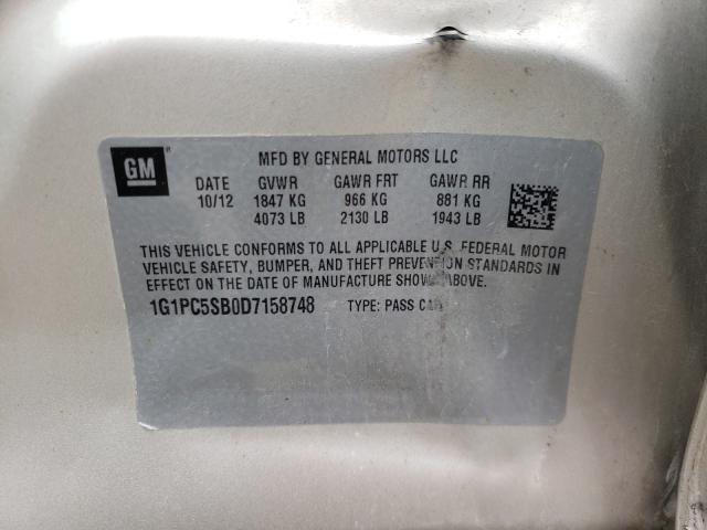 Photo 9 VIN: 1G1PC5SB0D7158748 - CHEVROLET CRUZE LT 