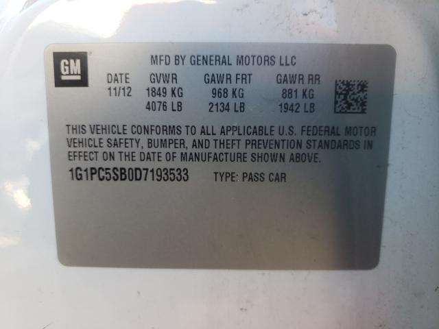 Photo 9 VIN: 1G1PC5SB0D7193533 - CHEVROLET CRUZE LT 