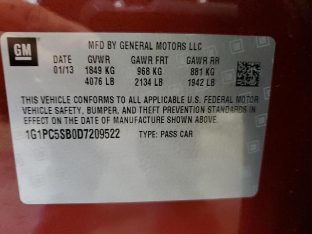 Photo 9 VIN: 1G1PC5SB0D7209522 - CHEVROLET CRUZE LT 