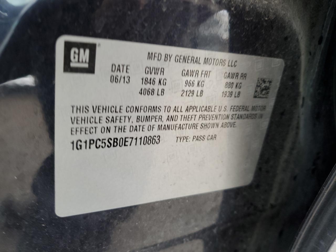 Photo 11 VIN: 1G1PC5SB0E7110863 - CHEVROLET CRUZE 