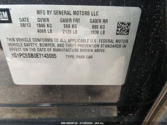 Photo 8 VIN: 1G1PC5SB0E7143085 - CHEVROLET CRUZE 