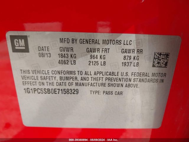 Photo 8 VIN: 1G1PC5SB0E7158329 - CHEVROLET CRUZE 