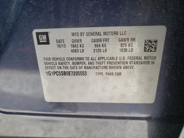 Photo 9 VIN: 1G1PC5SB0E7205553 - CHEVROLET CRUZE LT 