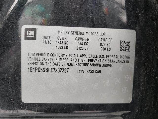 Photo 9 VIN: 1G1PC5SB0E7232297 - CHEVROLET CRUZE LT 