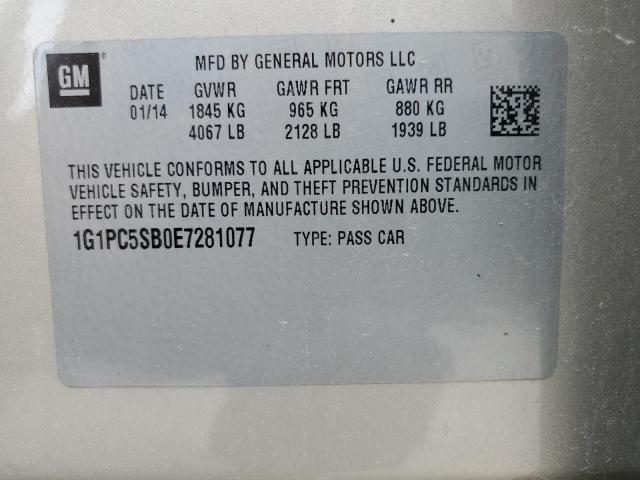 Photo 11 VIN: 1G1PC5SB0E7281077 - CHEVROLET CRUZE 