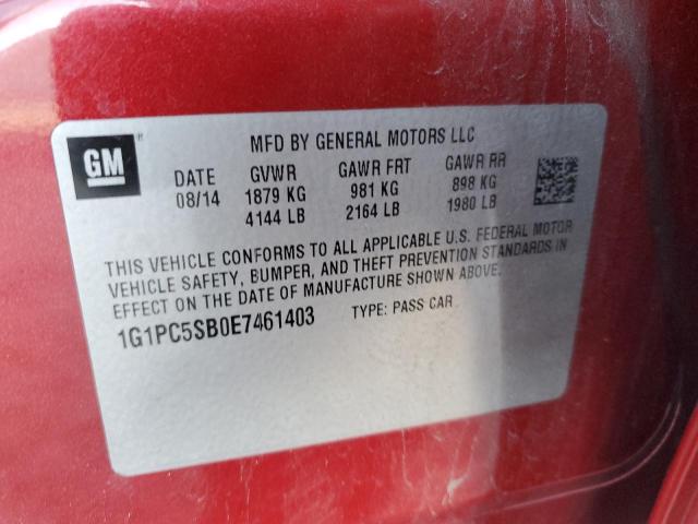 Photo 11 VIN: 1G1PC5SB0E7461403 - CHEVROLET CRUZE 