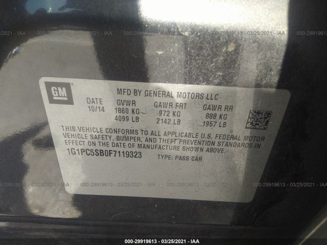 Photo 8 VIN: 1G1PC5SB0F7119323 - CHEVROLET CRUZE 