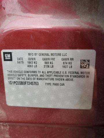 Photo 11 VIN: 1G1PC5SB0F7245763 - CHEVROLET CRUZE LT 