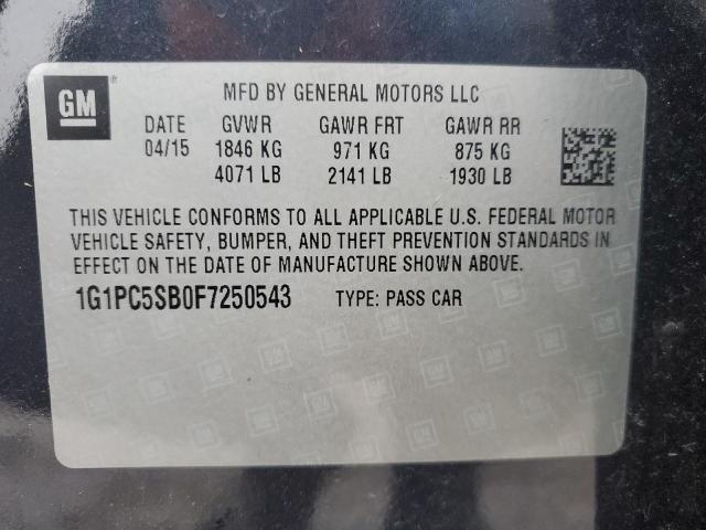 Photo 11 VIN: 1G1PC5SB0F7250543 - CHEVROLET CRUZE 