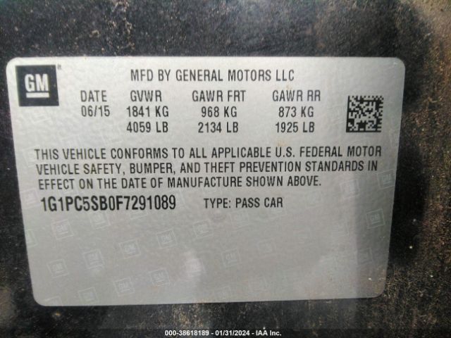 Photo 8 VIN: 1G1PC5SB0F7291089 - CHEVROLET CRUZE 