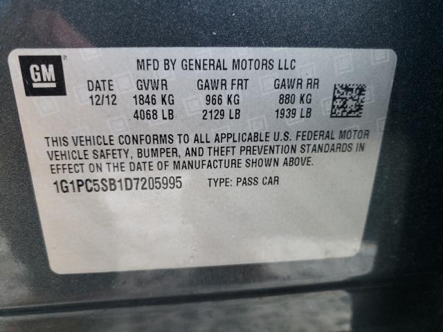 Photo 9 VIN: 1G1PC5SB1D7205995 - CHEVROLET CRUZE LT 