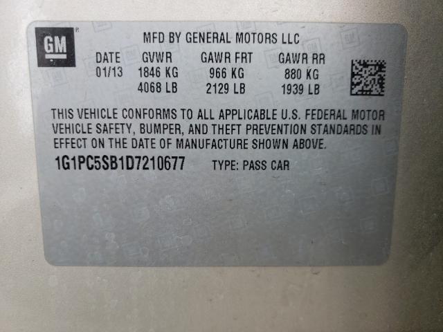 Photo 9 VIN: 1G1PC5SB1D7210677 - CHEVROLET CRUZE LT 