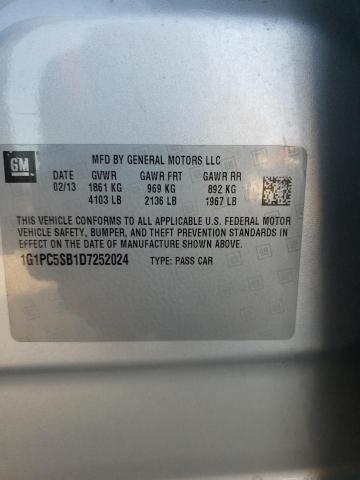 Photo 9 VIN: 1G1PC5SB1D7252024 - CHEVROLET CRUZE LT 