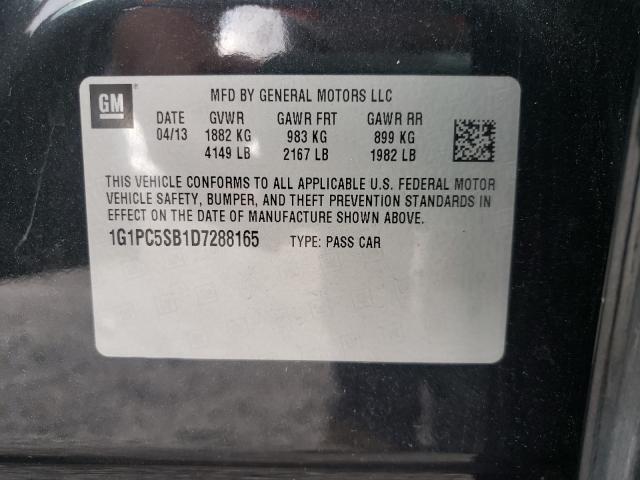 Photo 9 VIN: 1G1PC5SB1D7288165 - CHEVROLET CRUZE LT 