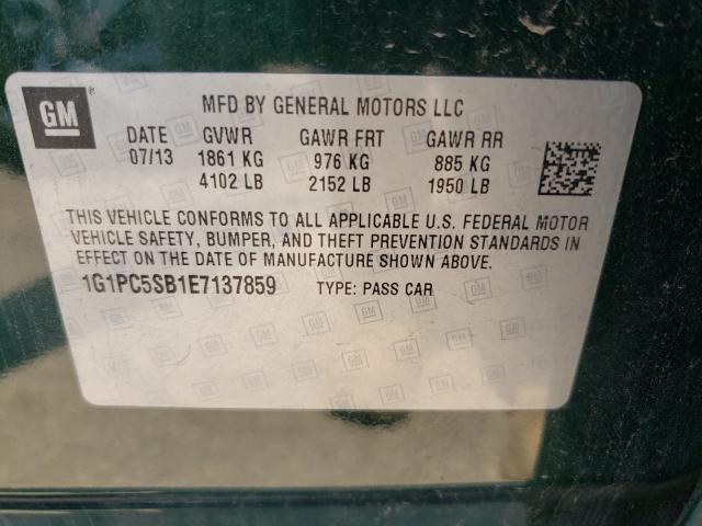 Photo 9 VIN: 1G1PC5SB1E7137859 - CHEVROLET CRUZE LT 