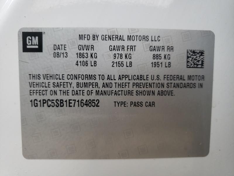 Photo 9 VIN: 1G1PC5SB1E7164852 - CHEVROLET CRUZE LT 