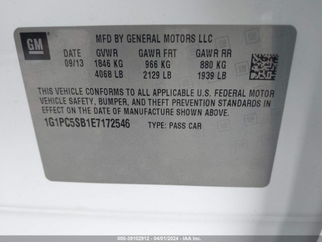 Photo 8 VIN: 1G1PC5SB1E7172546 - CHEVROLET CRUZE 