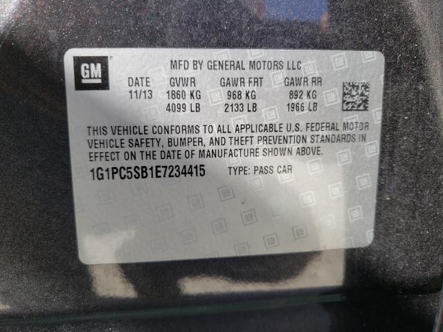 Photo 9 VIN: 1G1PC5SB1E7234415 - CHEVROLET CRUZE LT 