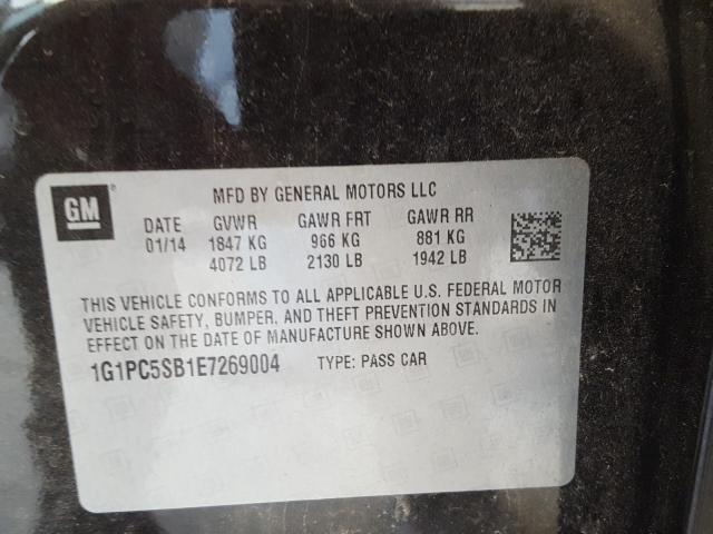 Photo 9 VIN: 1G1PC5SB1E7269004 - CHEVROLET CRUZE LT 